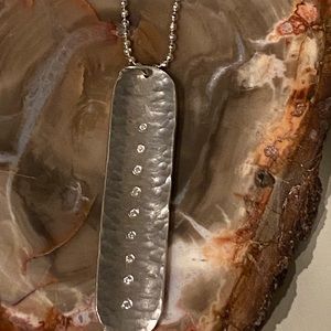 Julez Bryant Sterling Silver Vertical Diamond Pendant Necklace